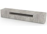 Dmora Mobile Porta Tv Amore 40X200X37H Cm Grigio Cemento, Apertura Battente E A Ribalta 4 Vani Italy