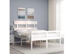 The Living Store Letto Senior Con Testiera In Legno Massiccio Bianco