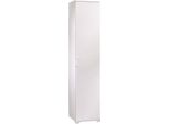 Dmora Armadio Multiuso 1 Anta Aloise 45X195H Cm Bianco, Un'anta 5 Vani Italy