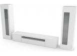 Dmora Parete Attrezzata Aslhey 40X290X162H Cm Bianco Lucido, Modulabile 5 Ante Italy