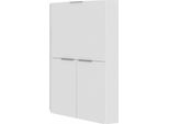 Dmora Scrivania Akiro 35X70X140H Cm Bianco Lucido, Modulabile Un'anta Italy