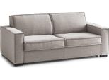 Talamo Italia Divano Letto 3 Posti Adalberto 95X200 Cm Nero Tortora, Sfoderabile Contenitore Italy
