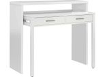 Dmora Scrivania Andriy 36X98.5X87.5H Cm Bianco, Supporto Pc 2 Cassetti