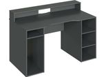 Dmora Scrivania Arcane 67X136X88H Cm Nero Antracite, Modulabile 5 Ripiani