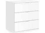 Dmora Cassettiera Rea 38X77X80H Cm Bianco, 3 Cassetti Apertura Scorrevole