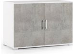 Dmora Armadio Multiuso 2 Ante Serafinito 45X66H Cm Grigio Cemento, 2 Ante 2 Vani Italy