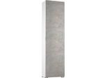 Dmora Armadio Multiuso 1 Anta Abuela 30X182H Cm Grigio Cemento, Un'anta 8 Vani Italy