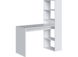 Dmora Scrivania Ali 53X120X144H Cm Bianco, Modulabile 5 Ripiani
