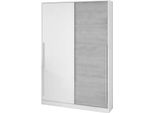 Dmora Guardaroba 2 Ante Aristode 50X200H Cm Grigio, Appendiabiti 2 Ante
