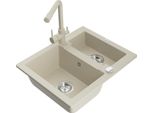 Mexen Carlos Lavello In Granito 1,5 Vaschetta Con Rubinetto Da Cucina Duero, Beige - 6518-69-671600-69
