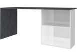 Dmora Scrivania Antioco 50X110X75H Cm Grigio Ardesia, Supporto Pc 2 Ripiani Italy