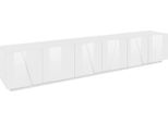 Dmora Mobile Porta Tv Aemilor 44X244X46H Cm Bianco Lucido, Apertura Battente 3 Vani Italy