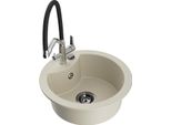 Mexen Diego Lavello In Granito A 1 Vasca Con Miscelatore Da Cucina Duo, Beige - 6512-69-671701-07-B