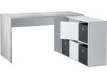 Dmora Scrivania Abby 139X136X74H Cm Bianco, Modulabile Angolare