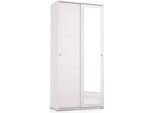Dmora Guardaroba 2 Ante Abduhl 45X195H Cm Bianco, Appendiabiti 2 Ante Italy