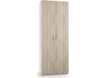Dmora Armadio Multiuso 2 Ante Angy 37X195H Cm Marrone Olmo, 2 Ante 7 Vani Italy