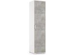 Dmora Armadio Multiuso 1 Anta Aloise 45X195H Cm Grigio Cemento, Un'anta 5 Vani Italy