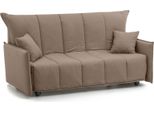 Talamo Italia Divano Letto 3 Posti Ardis 90X190 Cm Nero Tortora, Sfoderabile Lavabile Italy
