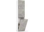 Dmora Armadio Multiuso 2 Ante Aryanne 32X195H Cm Grigio Cemento, 2 Ante Cestello Portabiancheria Italy