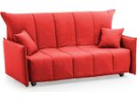 Talamo Italia Divano Letto 2 Posti Alaric 90X150 Cm Rosso, Sfoderabile Lavabile Italy