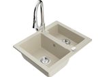 Mexen Carlos Lavello In Granito 1,5 Vasca Con Miscelatore Da Cucina Elia, Beige - 6518-69-670101-00