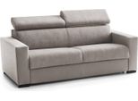 Talamo Italia Divano Letto 3 Posti Algo 95X200 Cm Nero Tortora, Sfoderabile Contenitore Italy