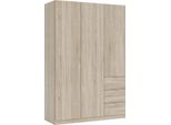 Dmora Guardaroba 3 Ante Ade 52X135 Cm Marrone Rovere, Appendiabiti 3 Ante
