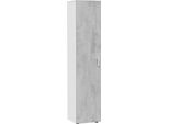 Dmora Armadio Multiuso 1 Anta Avlis 37X182H Cm Grigio Cemento, Un'anta 4 Vani