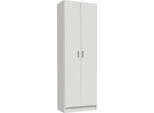 Dmora Armadio Multiuso 2 Ante Aragorn 37X180H Cm Bianco, 2 Ante 4 Vani