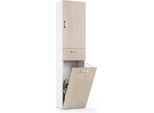 Dmora Armadio Multiuso 2 Ante Aryanne 32X195H Cm Bianco, 2 Ante Cestello Portabiancheria Italy