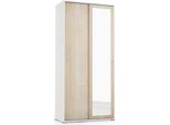Dmora Guardaroba 2 Ante Abduhl 45X195H Cm Marrone Rovere, Appendiabiti 2 Ante Italy