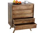 Credenza HWC-L96, Cassettiera Armadio Cassetti In Legno Massiccio Di Mango 81X65X43Cm Mvg