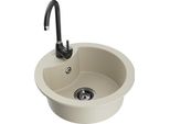 Mexen Diego Lavello In Granito A 1 Vasca Con Rubinetto Da Cucina Telma, Beige - 6512-69-670200-70