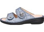 Finn Comfort Sansibar, Donna, Mulo, Jeans, Pelle, Solette Sciolte, Confortevole - Scarpe Da Donna Mulo / Separatore Di Punta, Blu, Pelle (Strada)