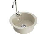 Mexen Diego Lavello In Granito Monocomparto Con Rubinetto Da Cucina Telma, Beige - 6512-69-670200-00