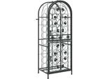 Portabottiglie Per 41 Bottiglie Nero 45X36X120 Cm In Ferro Battuto