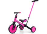 Milly Mally Optimus Plus 4In1 Triciclo Con Barra Di Guida Rosa