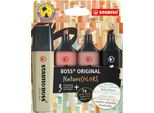 Stabilo Boss Original Naturecolors Evidenziatore 4 Pz Punta Smussata Nero, Bronzo, Marrone, Verde