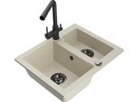 Mexen Carlos Lavello In Granito 1,5 Vasca Con Rubinetto Cucina Duero, Beige - 6518-69-671600-70