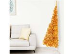 The Living Store Mezzo Albero Di Natale Artificiale Con Supporto Oro 240 Cm Pvc