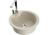 Mexen Diego Lavello In Granito 1-Vasca Con Miscelatore Da Cucina Rita, Beige - 6512-69-670300-00