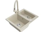 Mexen Carlos Lavello In Granito 1,5 Vasche Con Miscelatore Da Cucina Elia, Beige - 6518-69-670101-69