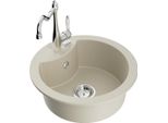 Mexen Diego Lavello In Granito A 1 Vasca Con Miscelatore Cucina Carla, Beige - 6512-69-670700-00
