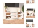 Mobile Tv Vidaxl Bianco 100X34X40 Cm In Legno Di Pino Massiccio - Mobili Tv