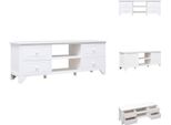 Mobile Tv Vidaxl Bianco 108X30X40 Cm In Legno Massiccio Di Paulownia - Mobili Tv