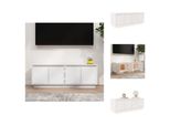 Mobile Tv Vidaxl Bianco 110X34X40 Cm In Legno Di Pino Massiccio - Mobili Tv
