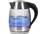 Salente Stripeglass, Bollitore Elettrico Da 1,8 L, Acciaio Inox/Vetro, Retroilluminazione Blu