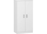 Dmora Armadio Multiuso 2 Ante Akimera 36X108H Cm Bianco, 2 Ante 7 Vani