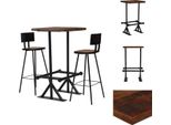 Vidaxl Set Da Bar 3 Pezzi In Legno Massiccio Antico - Gruppi Da Pranzo