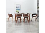 The Living Store Sedie Da Pranzo 6 Pz. Legno Curvo E Tessuto Grigio